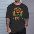 ビンテージファニーキャットシャツ 誕生日プレゼント 1961 メンズ レディース 65歳 Tシャツ 彼への贈り物