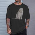 ブリティッシュショートヘアの猫 長袖tシャツ Tシャツ 彼への贈り物