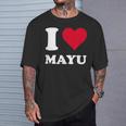 レッドハート I Love Mayu Tシャツ 彼への贈り物