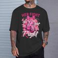 乳がん Her Fight Is Our Fight 乳がんグローブ Tシャツ 彼への贈り物