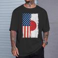 半日半 アメリカ国旗 日米ルーツ Tシャツ 彼への贈り物