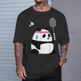 疲れきったバドミントンパンダ 面白いかわいいシャトルコック動物 Tシャツ 彼への贈り物