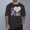 膵臓がん啓発 ハートトゥハート パープルリボン Tシャツ 彼への贈り物