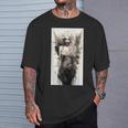 黒と白の天使 クラシックヴィンテージアート Tシャツ 彼への贈り物