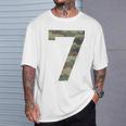 7 ジャージ ユニフォーム バーシティ スポーツ 迷彩 カモフラージュ 7Th Tシャツ 彼への贈り物