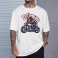Followmeバイクに乗るゴリラのバックプリントデザイン Tシャツ 彼への贈り物