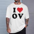I Heart Ov Initials I Love OV First And Last Name O Tシャツ 彼への贈り物
