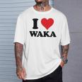I Heart Waka ファーストネーム I Love パーソナライズ Tシャツ 彼への贈り物