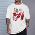 I'm Ok シャツ 血まみれ シャツ 手 血のはね 血 ステンド Tシャツ 彼への贈り物