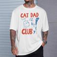 Sul Retro Cat Dad Club Life Is Better With Cats Festa Del Papà Maglietta Regalos para él