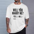 Will You Marry Me Wedding おもしろプロポーズ Tシャツ 彼への贈り物