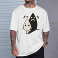 かわいい影モンスター コントラスト イラスト 長袖tシャツ Tシャツ 彼への贈り物