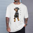 ドーベルマン シャツ ドーベルマン ピンシャー 犬 ママ お父さん 愛 ペット 子犬 Tシャツ 彼への贈り物
