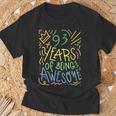 93 Years Of Being Awesome 93歳の誕生日 93歳 Tシャツ 高齢者への贈り物