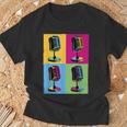 Arte Pop Micrófono Amantes Y Artistas De La Música Camiseta unisex Regalos para ancianos