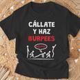 Cállate Y Burpees Diseño Divertido Para Crossfit Y Gimnasio In Mangas Camiseta unisex Regalos para ancianos