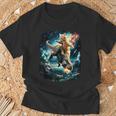 Chat De L'espace À Chevalur Le DinosaureRex T-Shirt Cadeaux pour les vieillards