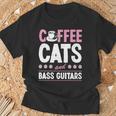 Coffee Cats And Bass Guitars ベースギタリスト 猫とコーヒー 長袖tシャツ Tシャツ 高齢者への贈り物