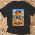 Cool Teddy Bear Baseball Player Illustration Graphic s Tシャツ 高齢者への贈り物