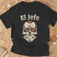 El Jefeugarkull Dia De Los Muertos El Jefe T-Shirt Cadeaux pour les vieillards