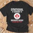 Emotionalupport Drinking Buddy Adultarcastic Humor Tシャツ 高齢者への贈り物