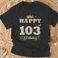 Happy 103Rd Birthday 103歳 女性 男性 誕生日パーティー 長袖tシャツ Tシャツ 高齢者への贈り物