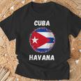 Havana Cuba -Ouvenirs De Drapeau Cubain Rétrointage T-Shirt Cadeaux pour les vieillards