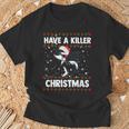 Have A Killer Whale クリスマス サンタ アグリークリスマス シャチ ファニー Tシャツ 高齢者への贈り物