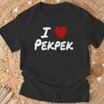 I Heart 愛 Pekpek フィリピンタガログ語 フィリピン フィリピン人 長袖tシャツ Tシャツ 高齢者への贈り物