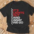 It's Lights Out And Away We Go Race Weekモータースポーツレーシング Tシャツ 高齢者への贈り物