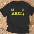 Jamaica 62 2024 年独立記念日ジャマイカ国旗ジャージ 長袖tシャツ Tシャツ 高齢者への贈り物