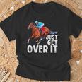Just Get Over It 馬ショー ジャンピング乗馬 Tシャツ 高齢者への贈り物