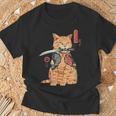 Katana Tatuada De Japón Asiáticoamurai Gato Geekintage Retro Camiseta unisex Regalos para ancianos