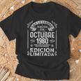 Las Leyendas Nacen En Octubre De 1980 45 Años Cumpleaños Camiseta unisex Regalos para ancianos