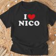 I Love Nico Amo Nico Camiseta unisex Regalos para ancianos