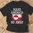 Make America Go Away グリーンランド国旗 アンティーク調 Tシャツ 高齢者への贈り物