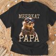 Meerkat Papaミーアキャット パパ パパ 父の日 マングース パパ スリケート ファーザー Tシャツ 高齢者への贈り物