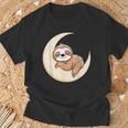 Perezoso Dormido En La Luna – Ilustración Camiseta unisex Regalos para ancianos