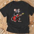 Rata Tocando Guitarra Eléctrica Guitarrista Rata Camiseta unisex Regalos para ancianos