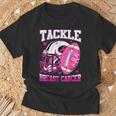 Tackle Breast Cancer Awareness Fighting American Football T-Shirt Gifts for Old Men