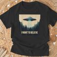 I Want To Believe ヴィンテージ Ufo エイリアン クラフト 夢の出会い Tシャツ 高齢者への贈り物