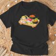 おもしろ寿司 かわいい かわいい 寝る食べ物 Tシャツ 高齢者への贈り物