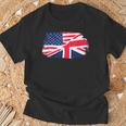 アメリカの国旗-ユニオンジャック-イギリスの国旗 Usa Flag Union Jack Uk Flag Tシャツ 高齢者への贈り物