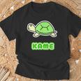 カメさん 亀《Kame》ミドリガメ【どうぶつフレンズ】水族館 ゆるくて かわいい キャラクター イラスト Tシャツ 高齢者への贈り物