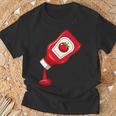 ケチャップをのせて面白いケチャップラバー Tシャツ 高齢者への贈り物