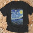 ゴッホ 星月夜 芸術家のためのアート 長袖tシャツ Tシャツ 高齢者への贈り物