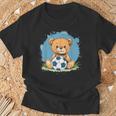 サッカーボール付きのかわいいテディベア Tシャツ 高齢者への贈り物