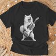 サモエド ギターを弾く ロックミュージック 犬好き Tシャツ 高齢者への贈り物