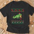 サンタ T-Rex 食べるトナカイ恐竜 アグリークリスマスセーター Tシャツ 高齢者への贈り物