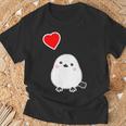 シマエナガ『ハート』白い鳥【どうぶつフレンズ】動物 ゆるくて かわいい Tシャツ 高齢者への贈り物